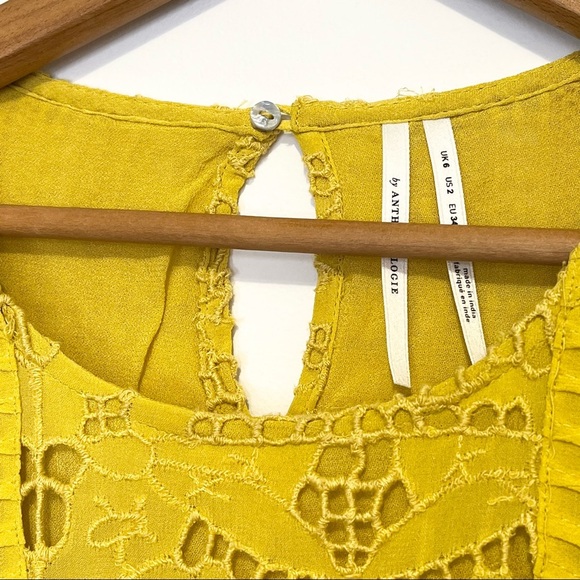 Anthropologie Yellow Clementine Blouse Womens US Size 2 - Picture 9 of 16